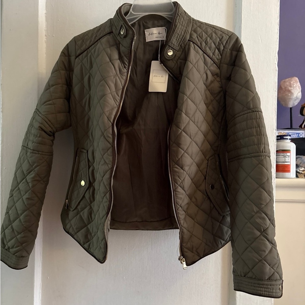 Olive Green Quilted Jacket